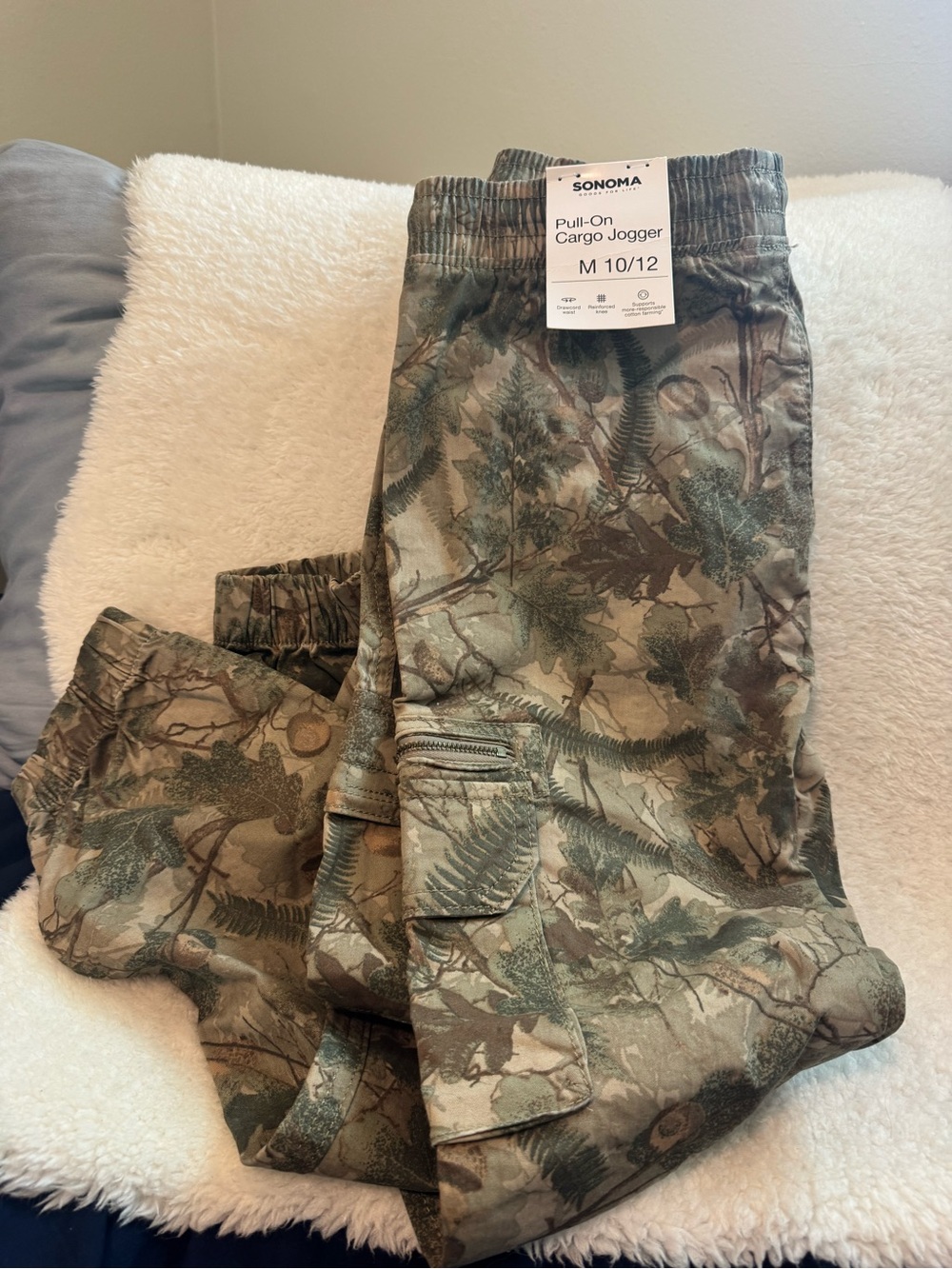 Sonoma Green Camo Pull-On Cargo Joggers